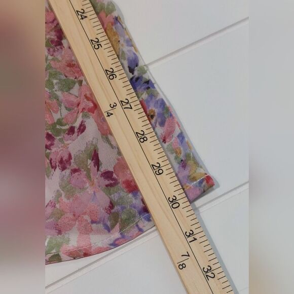 Live 4 Truth Women's XL Floral Skirt Chiffon Hi Low Lined Fairy - Picture 6 of 7